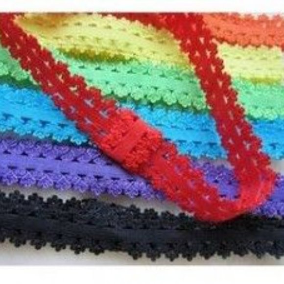 170 Picot Edge Lace Trim Elastic Fabric Lace headbands for baby and kid headband - Picture 4 of 4